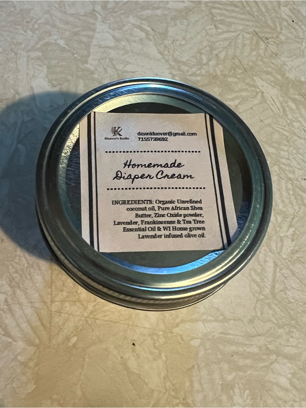 Homemade Diaper Cream Tin - Silver 2 oz